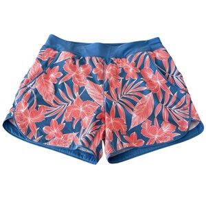 Lands End Womens Board Shorts, EUC, Size-L, Color-Orange/Blue/White